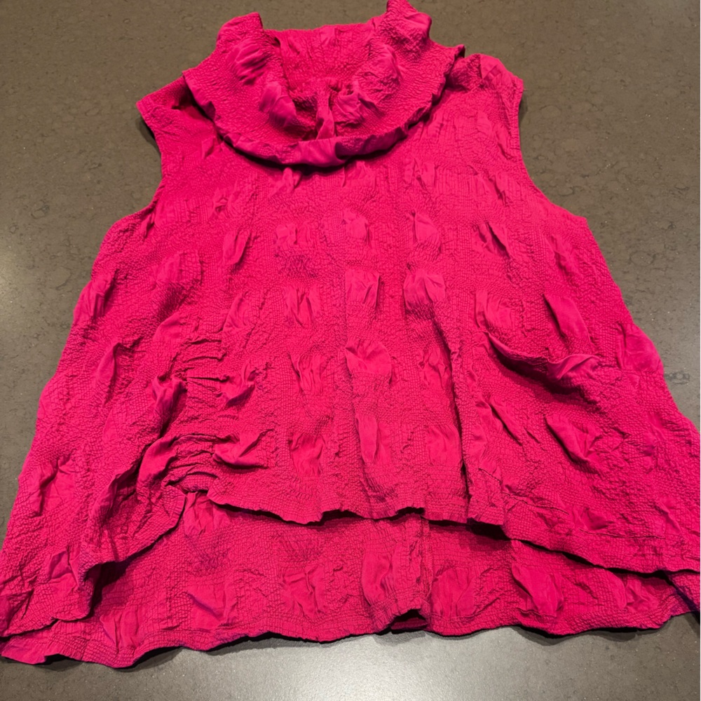Chalet Vibrant Pink Textured Sleeveless Blouse Sz: 1X - Picture 5 of 15